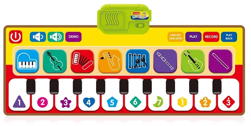 Spalvotas muzikinis kilimėlis vaikams su pianinu