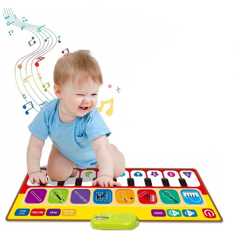 Spalvotas muzikinis kilimėlis vaikams su pianinu