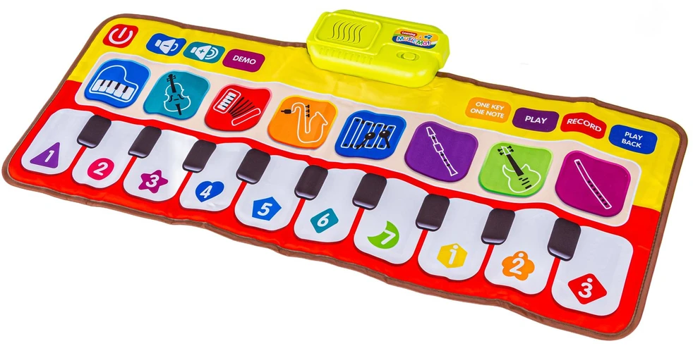 Spalvotas muzikinis kilimėlis vaikams su pianinu