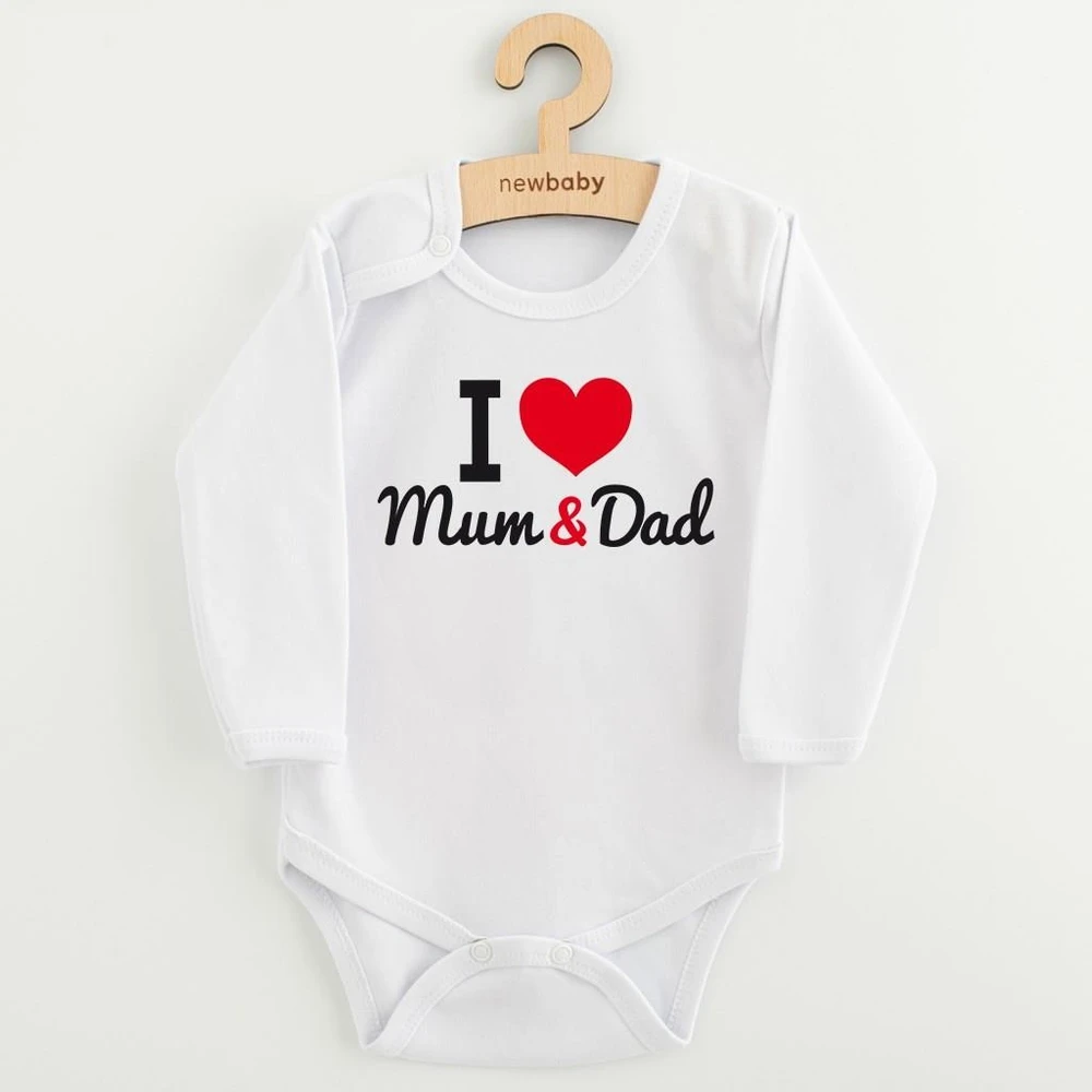 Spausdintas bodis New Baby I Love Mum and Dad, dydis 68 (4-6 mėn.)