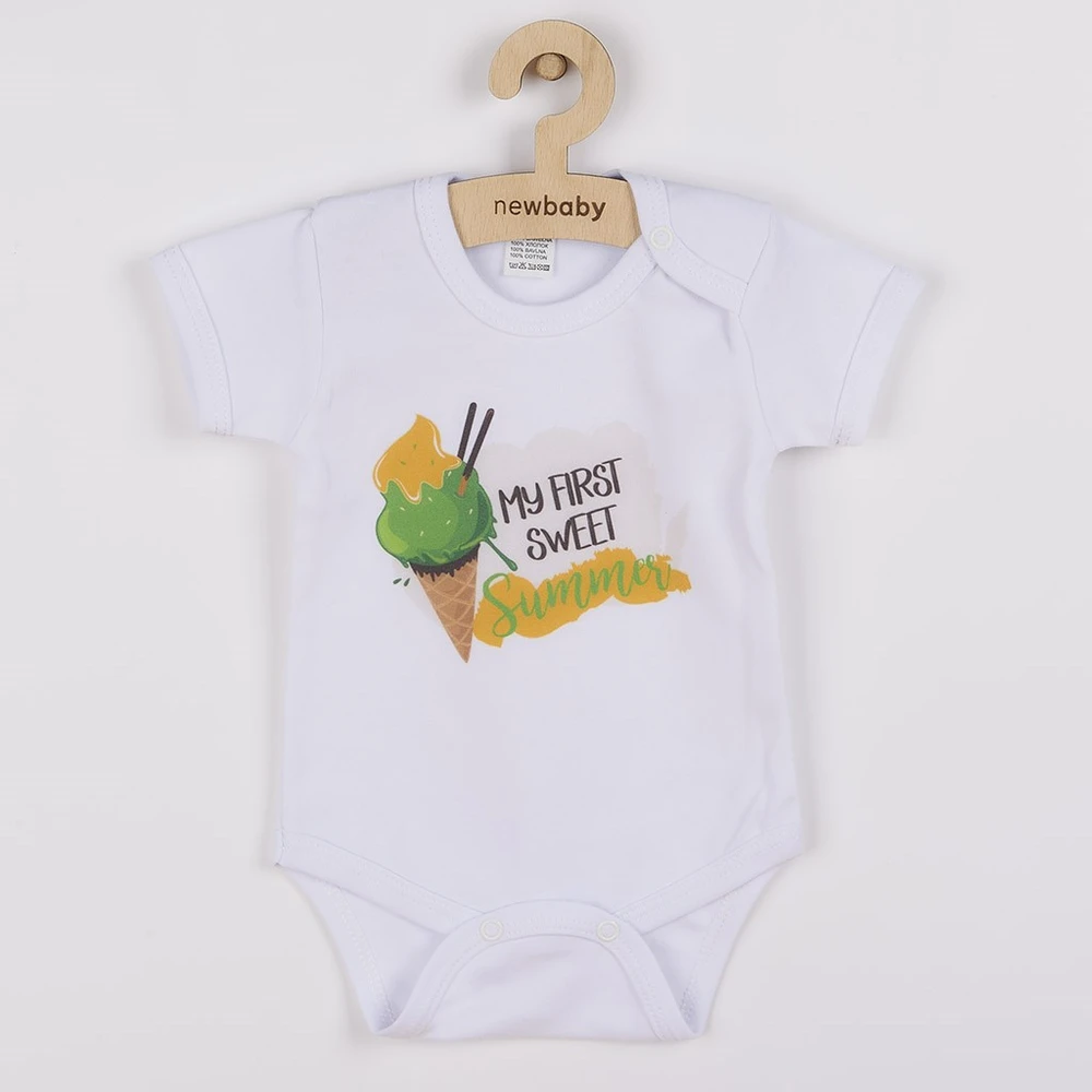 Spausdintas bodis New Baby MY FIRST SWEET Summer žalias, dydis 56 (0-3 mėn.)