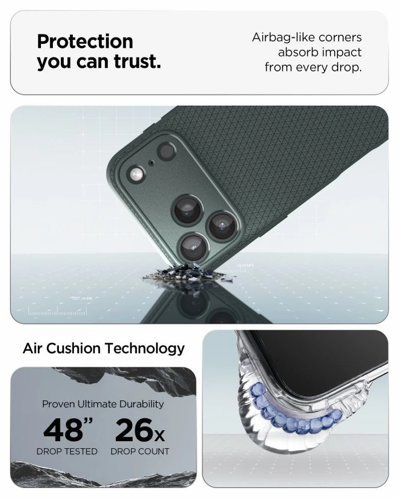 Dėklas Spigen Liquid Air Case for iPhone 18 Pro Max / 17 Pro Max - Žalias