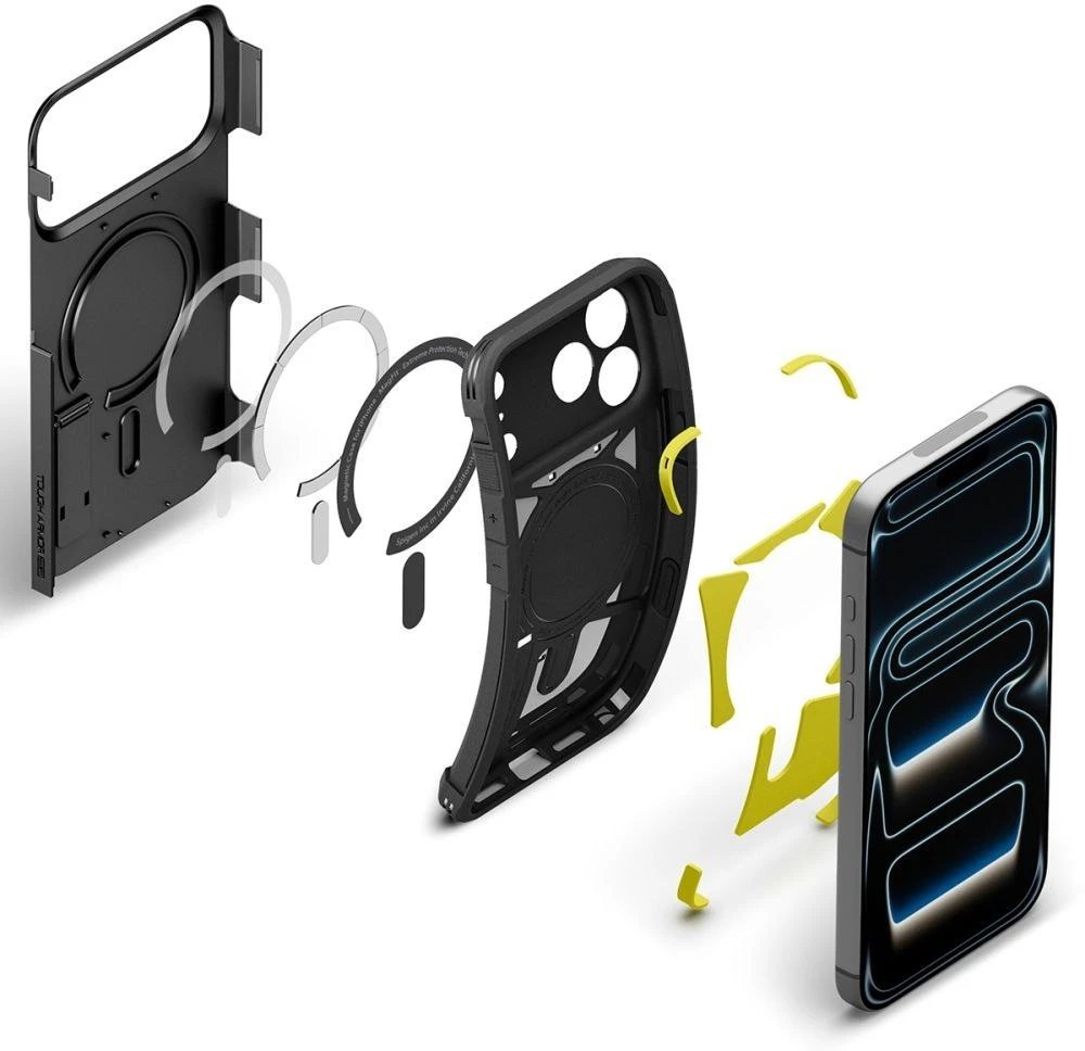 Spigen Rugged Armor MagSafe dėklas iPhone 18 Pro Max / 17 Pro Max - matinis juodas