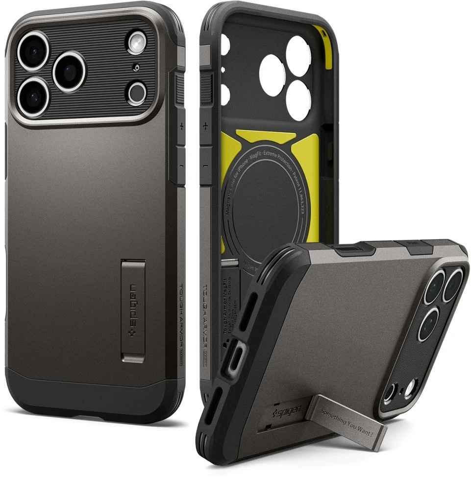 Spigen Tough Armor MagSafe dėklas iPhone 18 Pro / 17 Pro - juodas