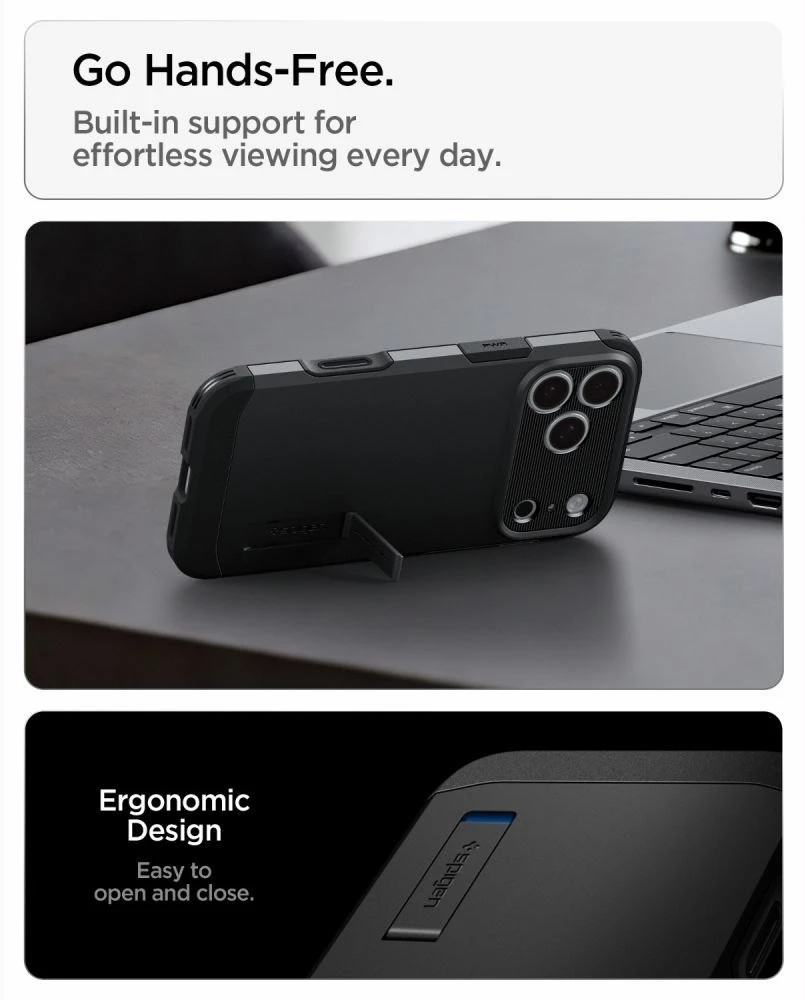 Spigen Tough Armor dėklas iPhone 18 Pro Max / 17 Pro Max - Juodas