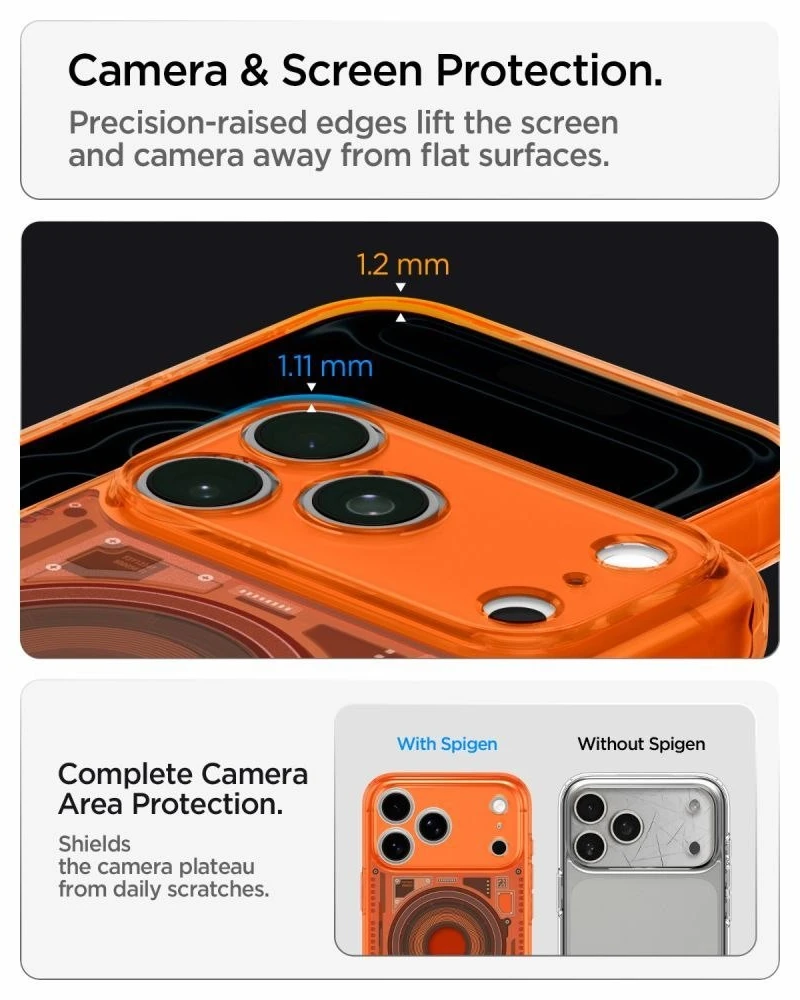 Dėklas Spigen Ultra Hybrid MagSafe Case for iPhone 18 Pro / 17 Pro - Oranžinis