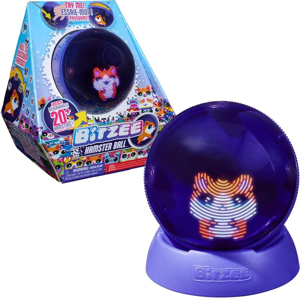 NAUJIENA 2025! Interaktyvus skaitmeninis gyvūnėlis žiurkėno rate BITZEE Hamster Ball