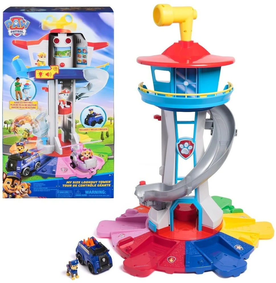Spin Master Paw Patrol - „My Size Lookout Tower“ apžvalgos bokštas su figūrėle ir automobiliu, 75 cm