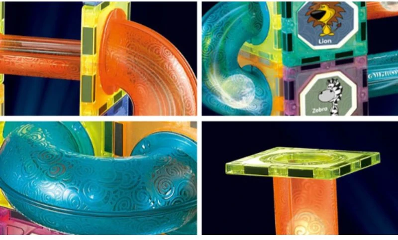Spindinčių magnetinių kaladėlių kamuoliukų trasos rinkinys 292 detalės