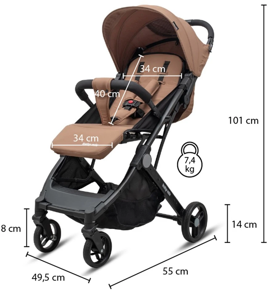 Sportinis vežimėlis Bimelo Baby Mix itin šviesiai pilkas
