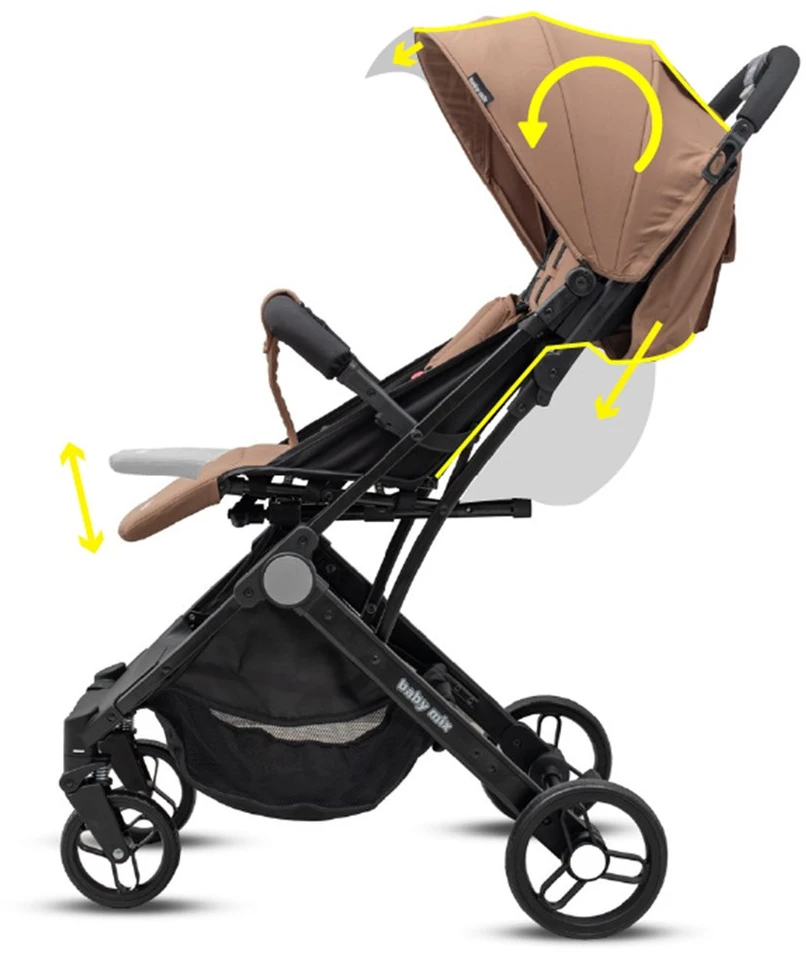 Sportinis vežimėlis Bimelo Baby Mix itin šviesiai pilkas