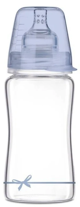 LOVI stiklinis buteliukas DIAMOND GLASS Baby Shower boy, 250 ml, 74/204boy