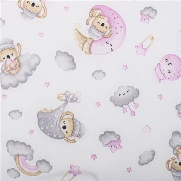 Sulankstomas čiužinys lovytei New Baby STANDARD 120x60x5 cm Koala rožinis