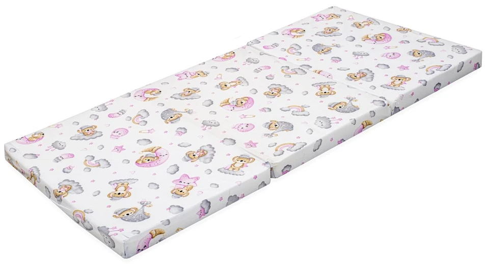 Sulankstomas čiužinys lovytei New Baby STANDARD 120x60x5 cm Koala rožinis