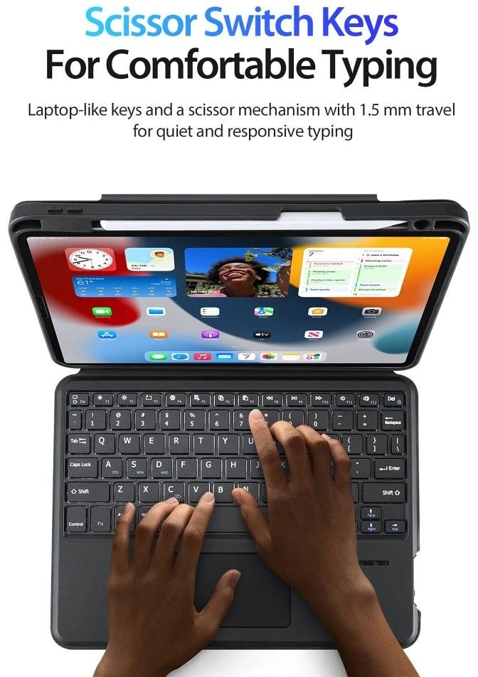 DUX DUCIS dėklas DK sulankstomas su belaide klaviatūra iPad 4/5/6/iPad Pro 11 (2018/2020/2021/2022) juodas