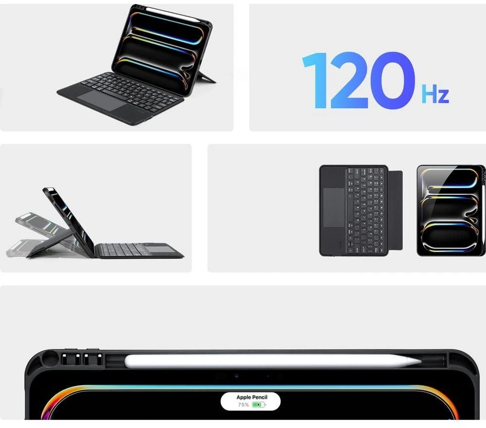 DUX DUCIS dėklas DK sulankstomas su belaide klaviatūra iPad Pro 11 (2024) juodas