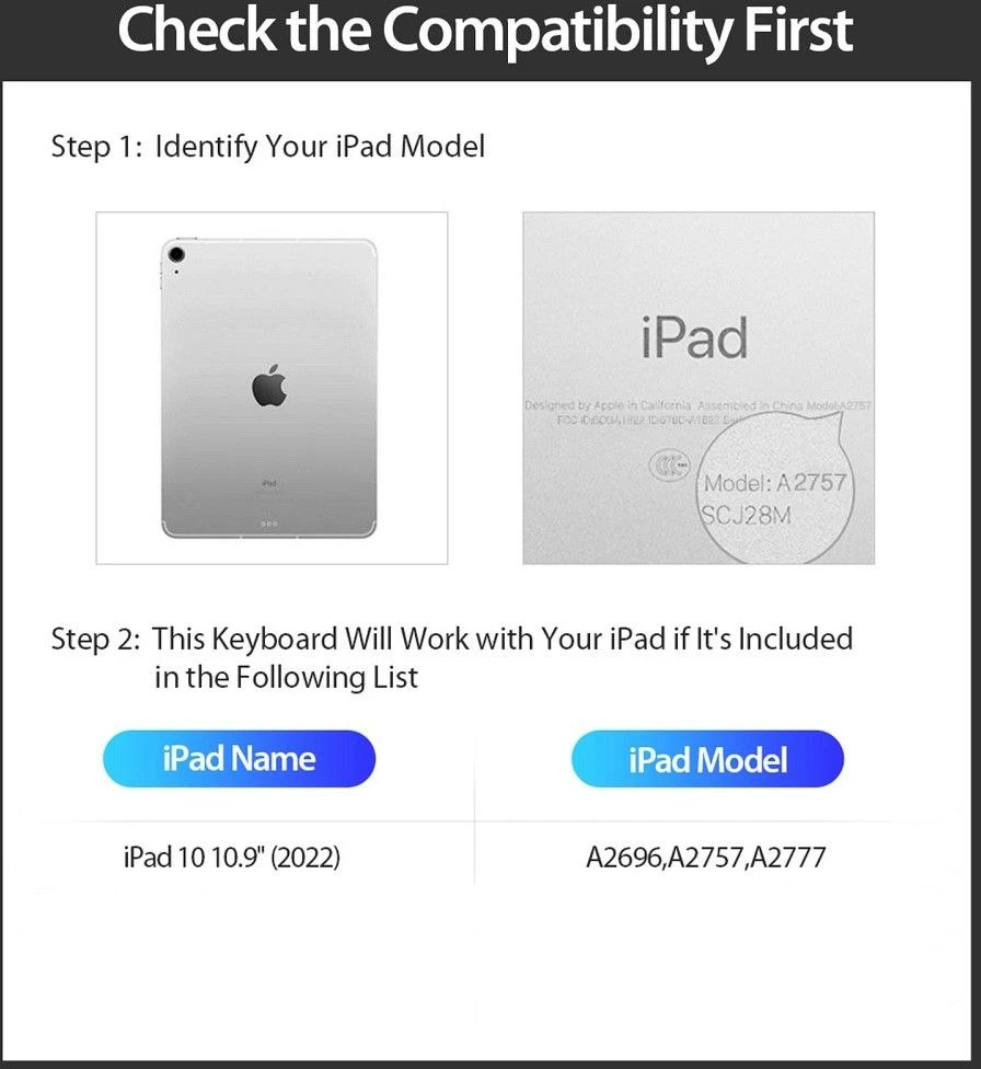 Dux Ducis DK Series dėklas su Bluetooth klaviatūra Apple Apple iPad 10 (2022) - juodos spalvos