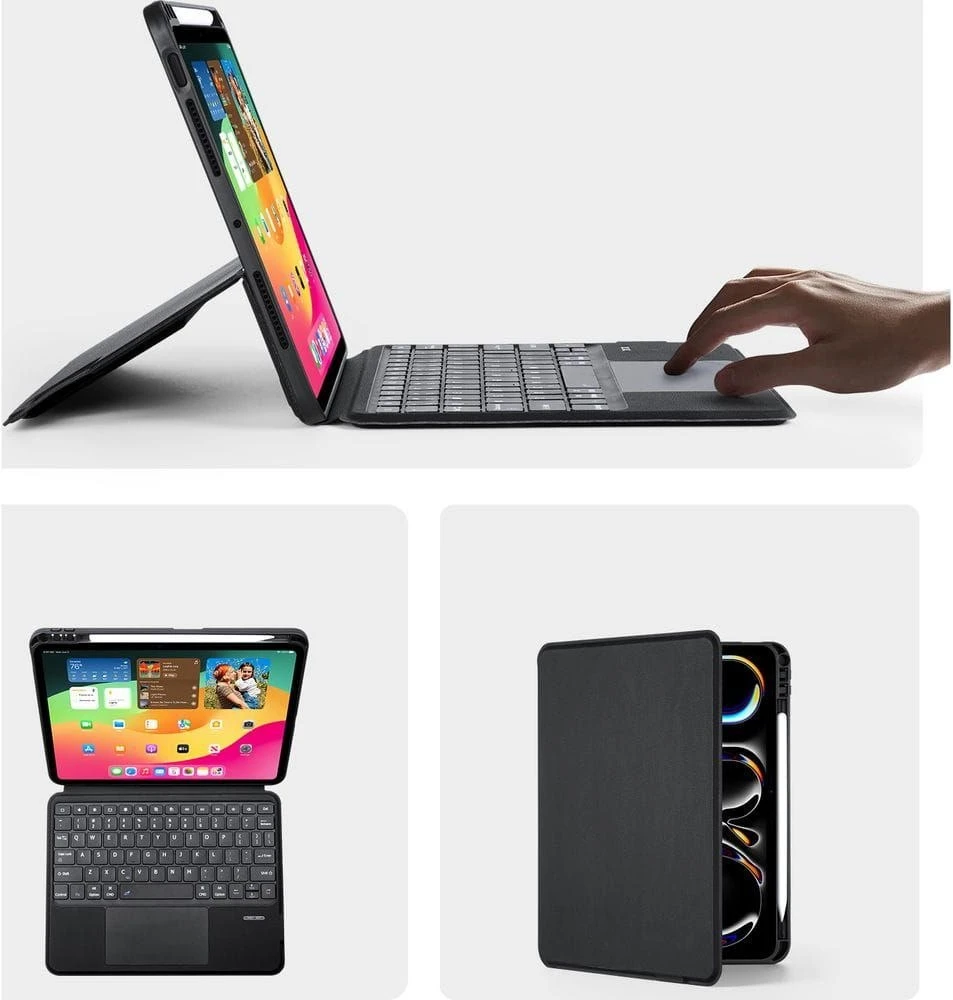 DUX DUCIS dėklas DK sulankstomas su belaide klaviatūra iPad Pro 11 (2024) juodas
