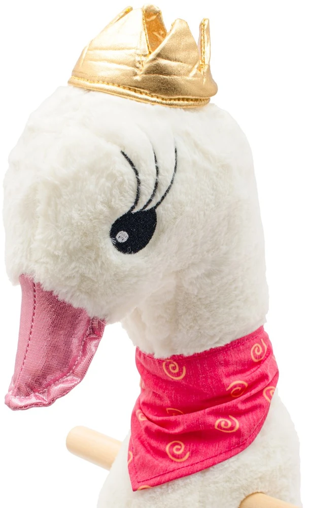Supamas žaislas su ratukais ir melodija Baby Mix Swan, baltas