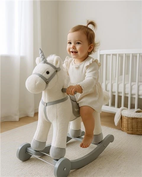 Supamasis žaislas su melodija ir ratukais Unicorn Baby Mix baltas