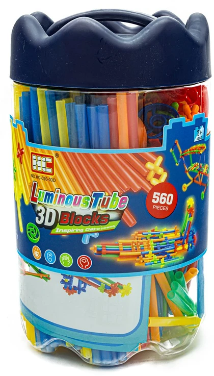 ChRLD Šviečiančios konstrukcinės šiaudelės 560 vnt nauja 3D versija