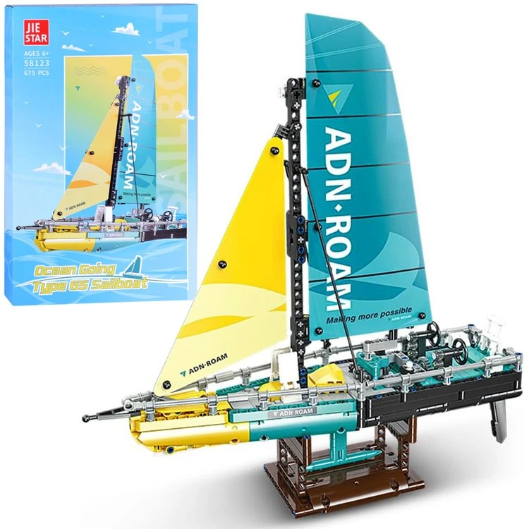 Jokomisiada Techniniai blokai Racing yacht 675 dalių spalvoti blokai ZA5296