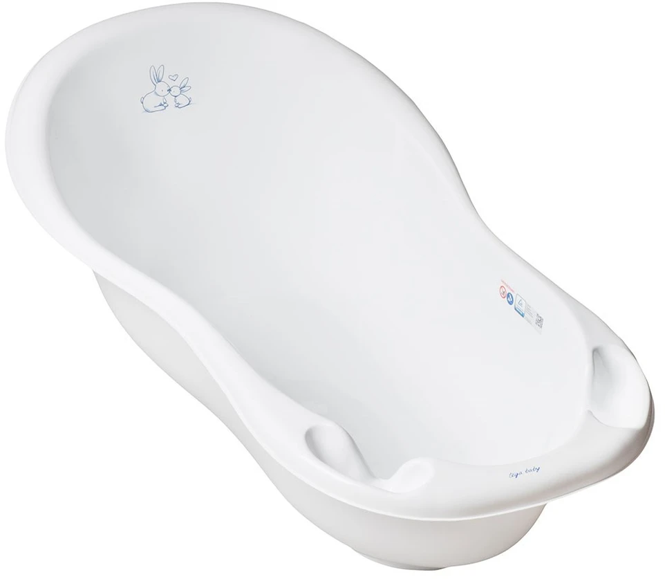 TEGA KR-005-103 Vaikiška vonia 102 cm LUX BUNNIES su kanalizacija balta