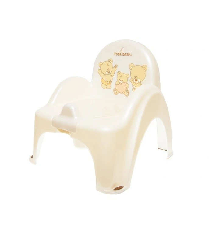 TEGA PO-043-118 Puoduko kėdė su muzikine dėžute TEDDY BEAR baltas perlas