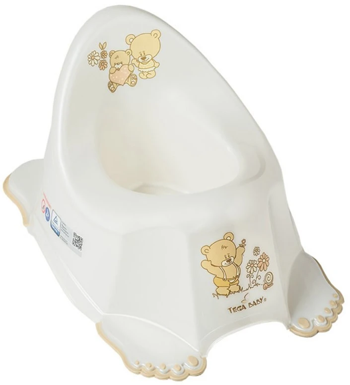 TEGA PO-046-118 Neslystantis puodukas su muzikine dėžute TEDDY BEAR baltas perlas
