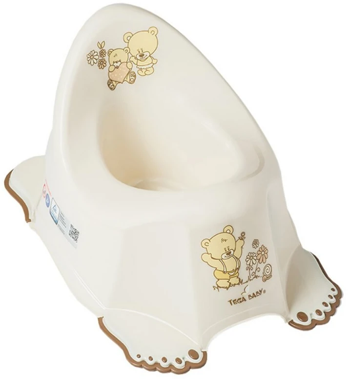 TEGA PO-046-119 Neslystantis puodukas su muzikine dėžute TEDDY BEAR smėlio spalvos