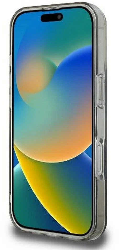 Guess GUHMP16LHFWFCK iPhone 16 Pro 6,3" juodos spalvos kietas dėklas IML Flowers Wreath MagSafe