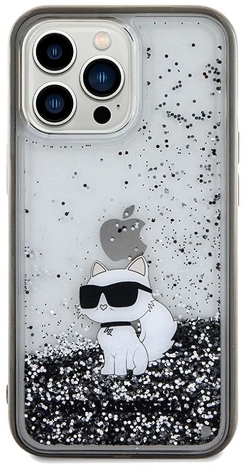 Karl Lagerfeld KLHCP13XLKCNSK iPhone 13 Pro Max 6.7″ skaidrus kietas dėklas Liquid Glitter Choupette