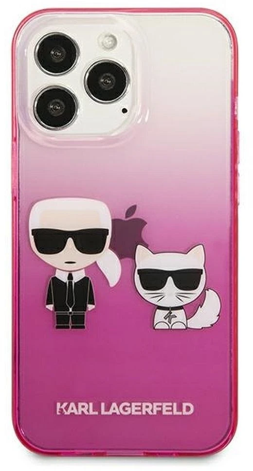 Karl Lagerfeld KLHCP13LTGKCP iPhone 13 Pro / 13 6,1″ kietas dėklas rožinės spalvos Gradient Ikonik Karl & Chou