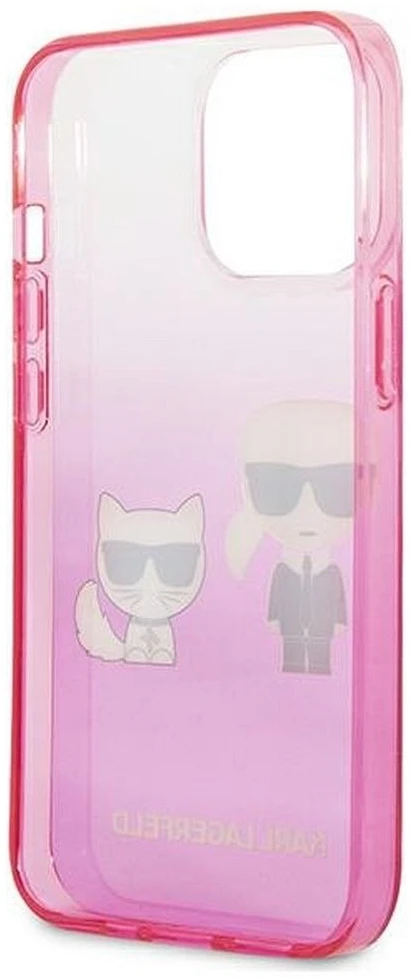 Karl Lagerfeld KLHCP13LTGKCP iPhone 13 Pro / 13 6,1″ kietas dėklas rožinės spalvos Gradient Ikonik Karl & Chou