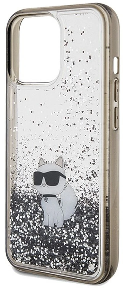 Karl Lagerfeld KLHCP13XLKCNSK iPhone 13 Pro Max 6.7″ skaidrus kietas dėklas Liquid Glitter Choupette