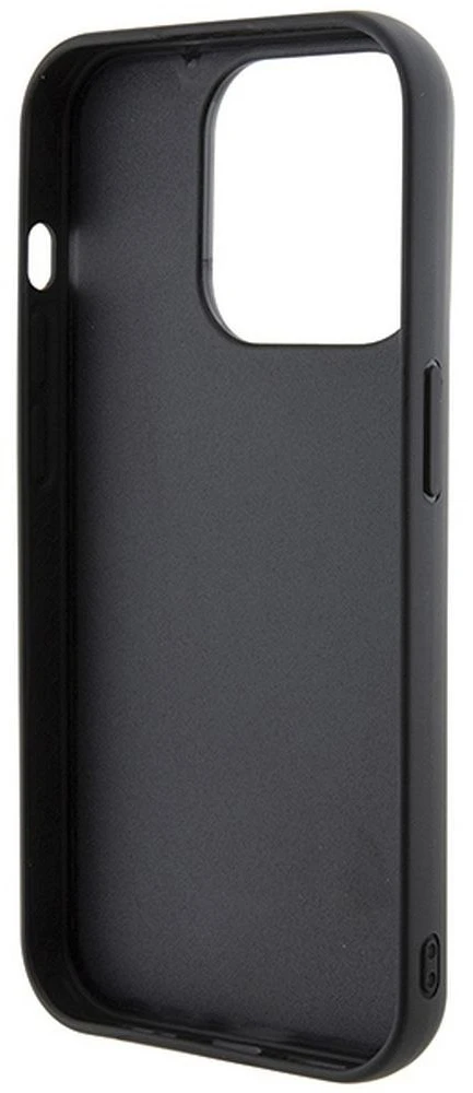 Karl Lagerfeld KLHCP14LGSAKCPK iPhone 14 Pro 6.1″ juodos spalvos kietas dėklas Gripstand Saffiano Karl&Choup