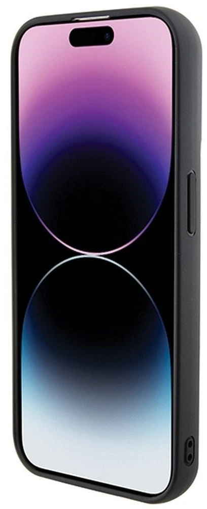 Karl Lagerfeld KLHCP14LGSAKCPK iPhone 14 Pro 6.1″ juodos spalvos kietas dėklas Gripstand Saffiano Karl&Choup