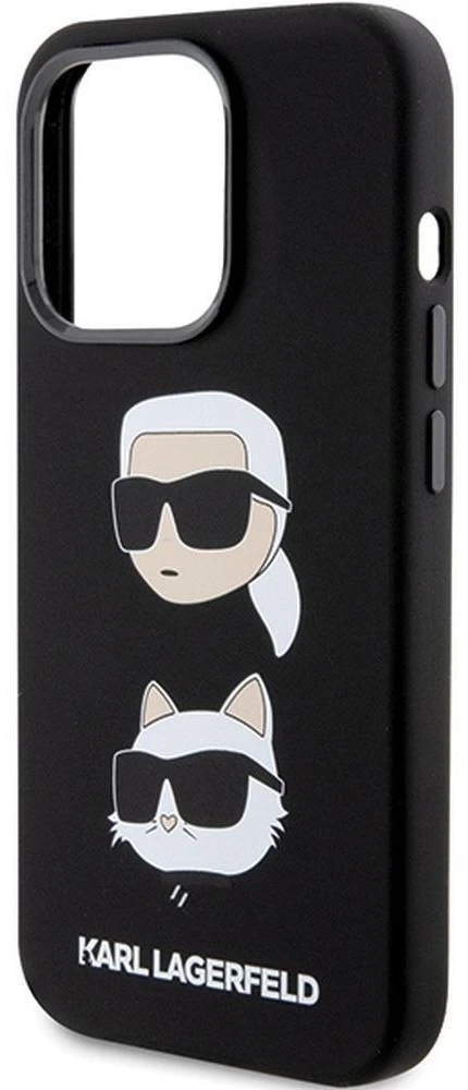 Dėklas Karl Lagerfeld KLHCP15XSDHKNK IPHONE 15 PRO MAX 6.7 "Juodas/Juodas SILICONE KARL & CHUPETTE HEAD