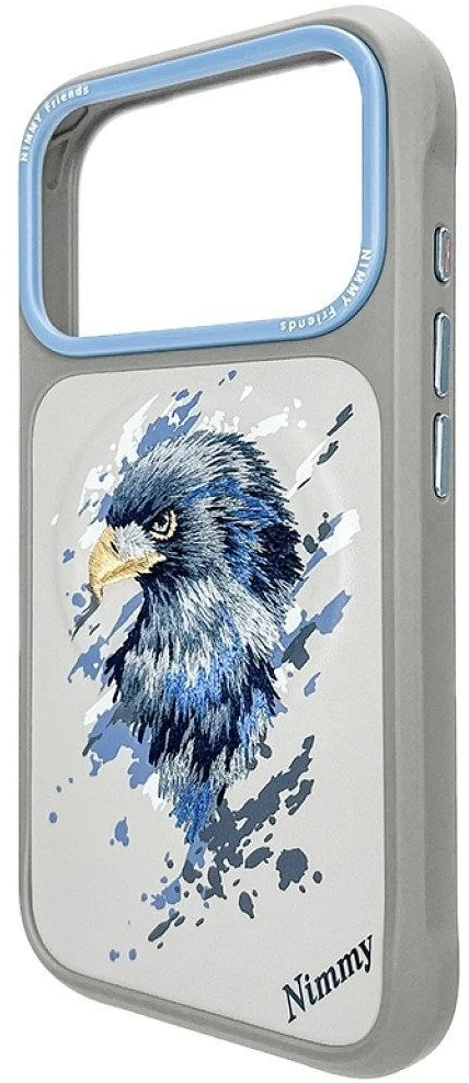 NIMMY dėklas EAGLE, suderinamas su MagSafe, skirtas IPHONE 18 Pro/17 Pro, pilkas