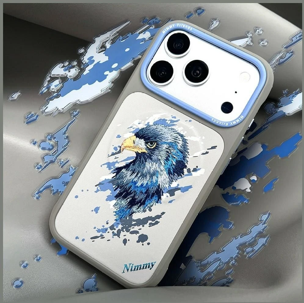 NIMMY dėklas EAGLE, suderinamas su MagSafe, skirtas IPHONE 18 Pro/17 Pro, pilkas