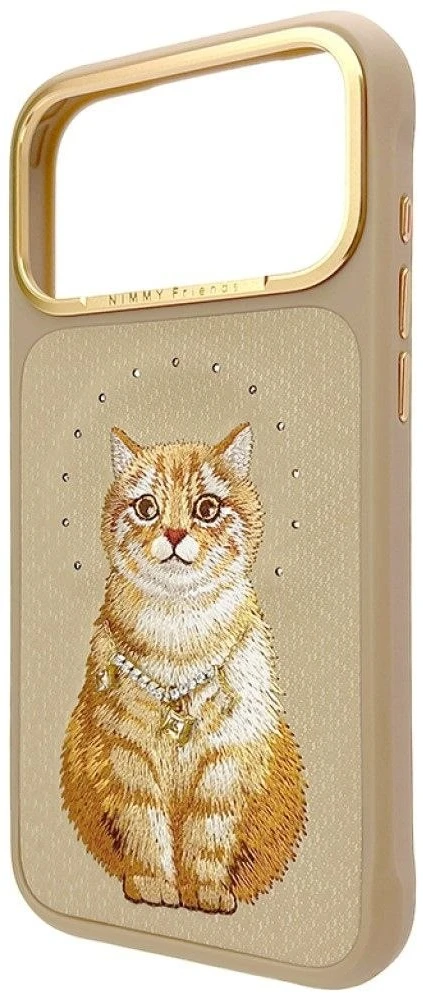 NIMMY dėklas LUCKY FASHION CAT suderinamas su MagSafe, skirtas IPHONE 18 Pro/17 Pro, ruda