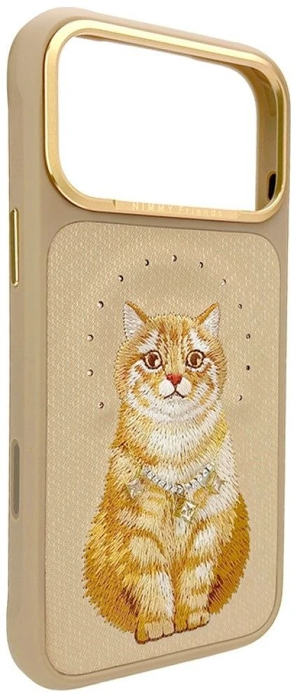 NIMMY dėklas LUCKY FASHION CAT suderinamas su MagSafe, skirtas IPHONE 18 Pro/17 Pro, ruda