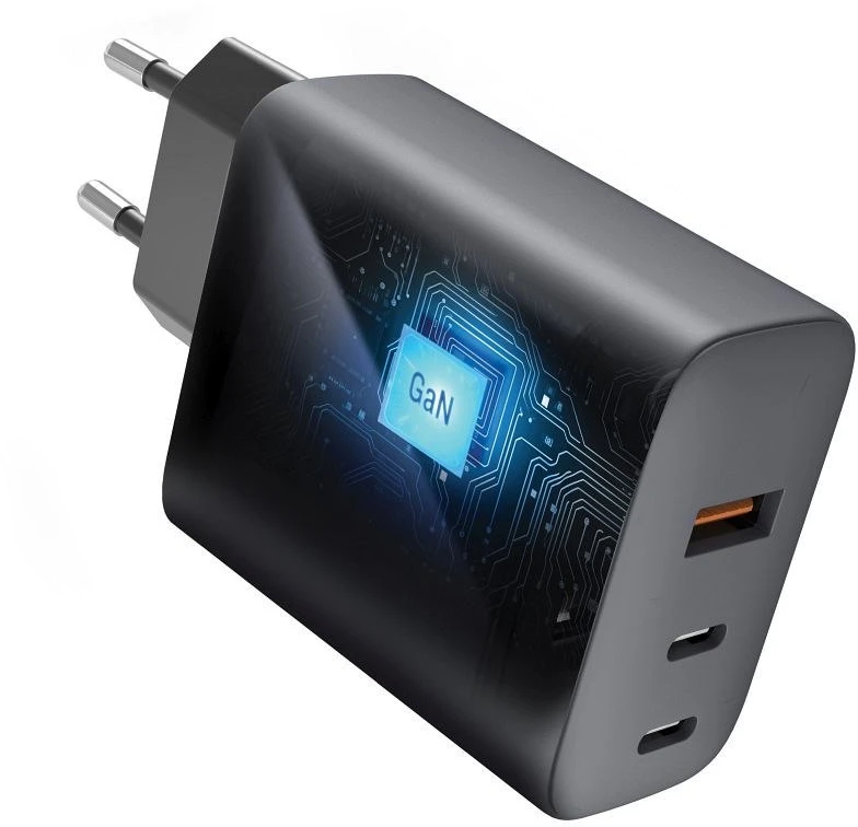 Įkroviklis Forcell F-Energy (2xUSB-C;1xUSB 4A 65W) juodas