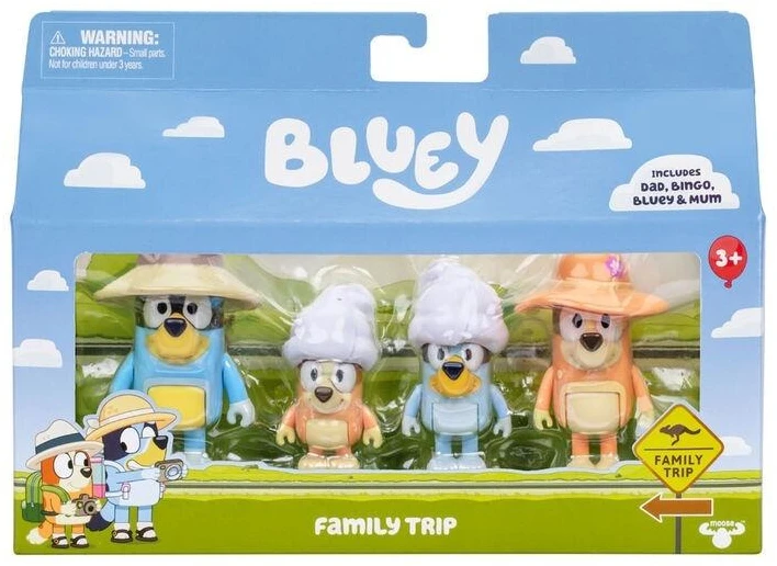 TM Toys BLUEY atostogų figūrėlė 4 vnt. šeimos kelionėms