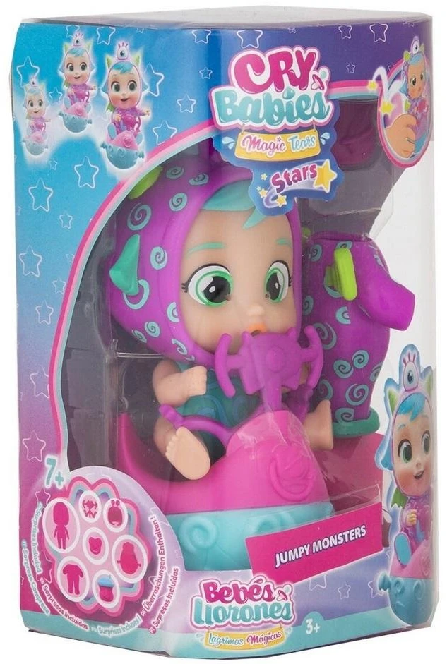 TM Toys Lėlė Cry Babies Magic Tears Jumpy Monsters Fuzz su silikoniniu kostiumu