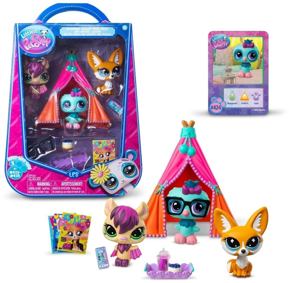 Littlest Petshop TM Toys Minkštas Littlest Pet Shop pižamos vakarėlio žaislas
