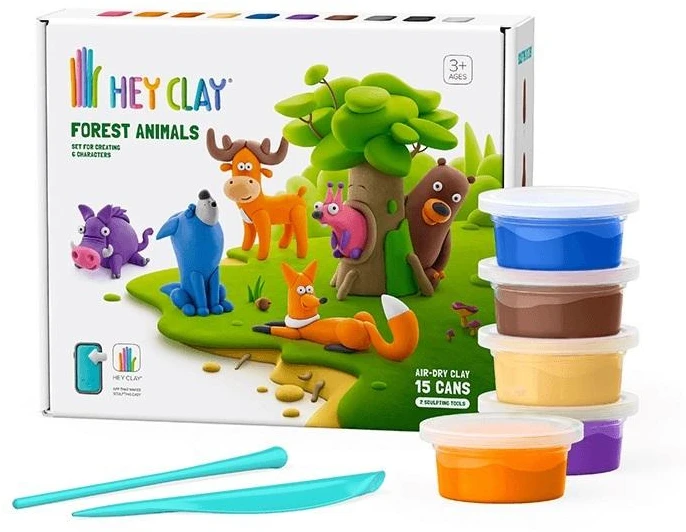 TM Toys Rankdarbių rinkinys Hey Clay miško gyvūnai su priedais
