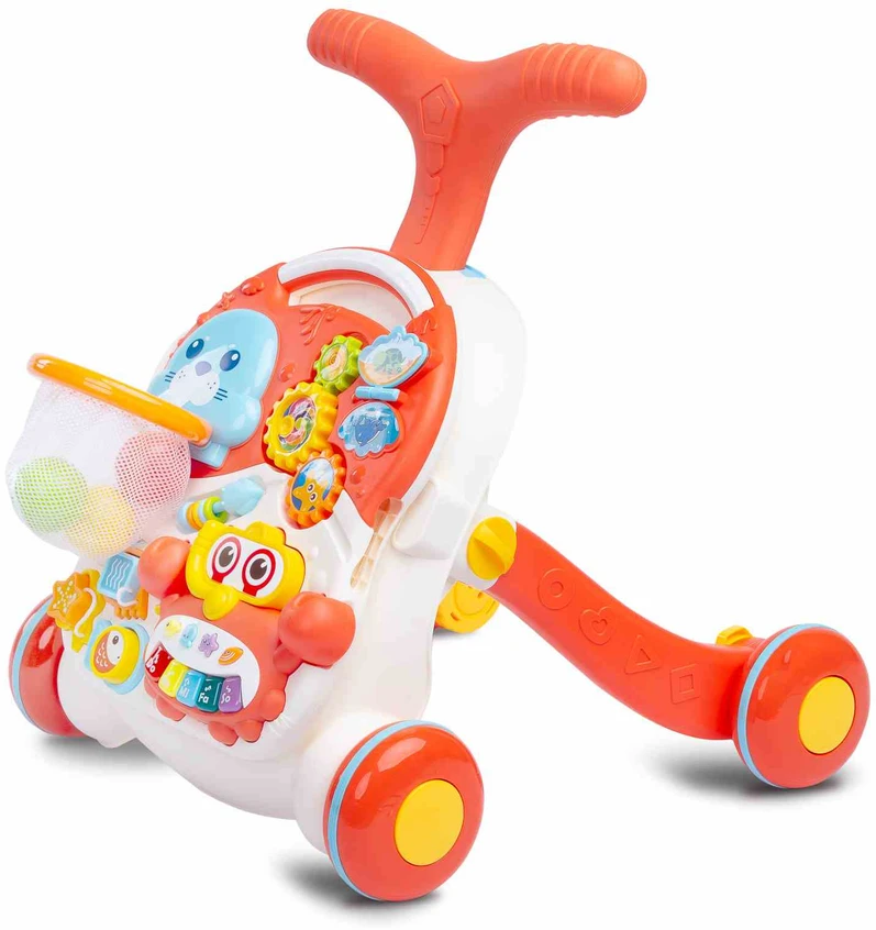 Toyz Spark oranžinė 2in1 mokomoji vaikštynė