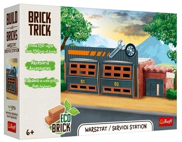 Trefl Rankdarbių rinkinys brick trick dirbtuvės su plytomis ir medžiu