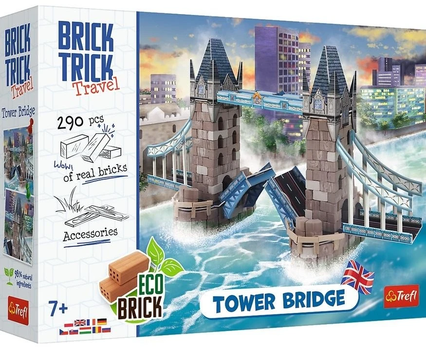 Trefl Rankdarbių rinkinys Brick Trick Tower Bridge su plytomis ir medžiu